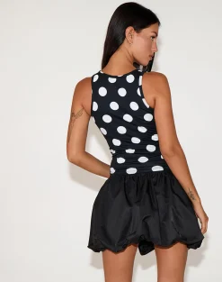 Motel Rocks Mini Skirts-Hojiso Puffball Mini Skirt in Black