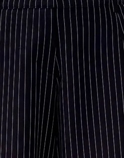 Motel Rocks Wide Leg Pants | Low Rise Pants-Hondra Trousers in Pinstripe Black PinstripeBlack