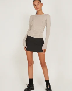 Motel Rocks Basic Tops | Long Sleeve Tops-Huda Long Sleeve Top in Coconut Milk