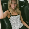 Motel Rocks Vest Tops | Printed Tops-Ilisna Top in Black and White Mini Dalmatian Print with Black Binding BlackandWhiteMiniDalmatianPrintwithBlackBinding