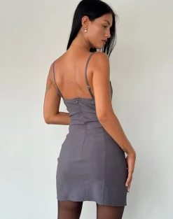 Motel Rocks Bodycon Dresses | Party Dresses-Inila Mini Dress in Tailoring Grey