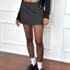 Motel Rocks A Line Skirts | Mini Skirts-Iniya Aline Mini Skirt in Dark Grey