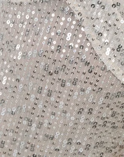 Motel Rocks Strappy Tops | Sequin Tops-Iranila Asymmetrical Top in Gauzy Sequin Neutral