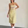 Motel Rocks Printed Dresses | Midi Dresses-Isaure Midi Dress in Flowing Flower Yellow