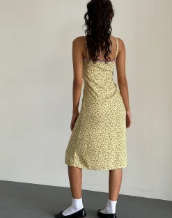 Motel Rocks Printed Dresses | Midi Dresses-Isaure Midi Dress in Flowing Flower Yellow