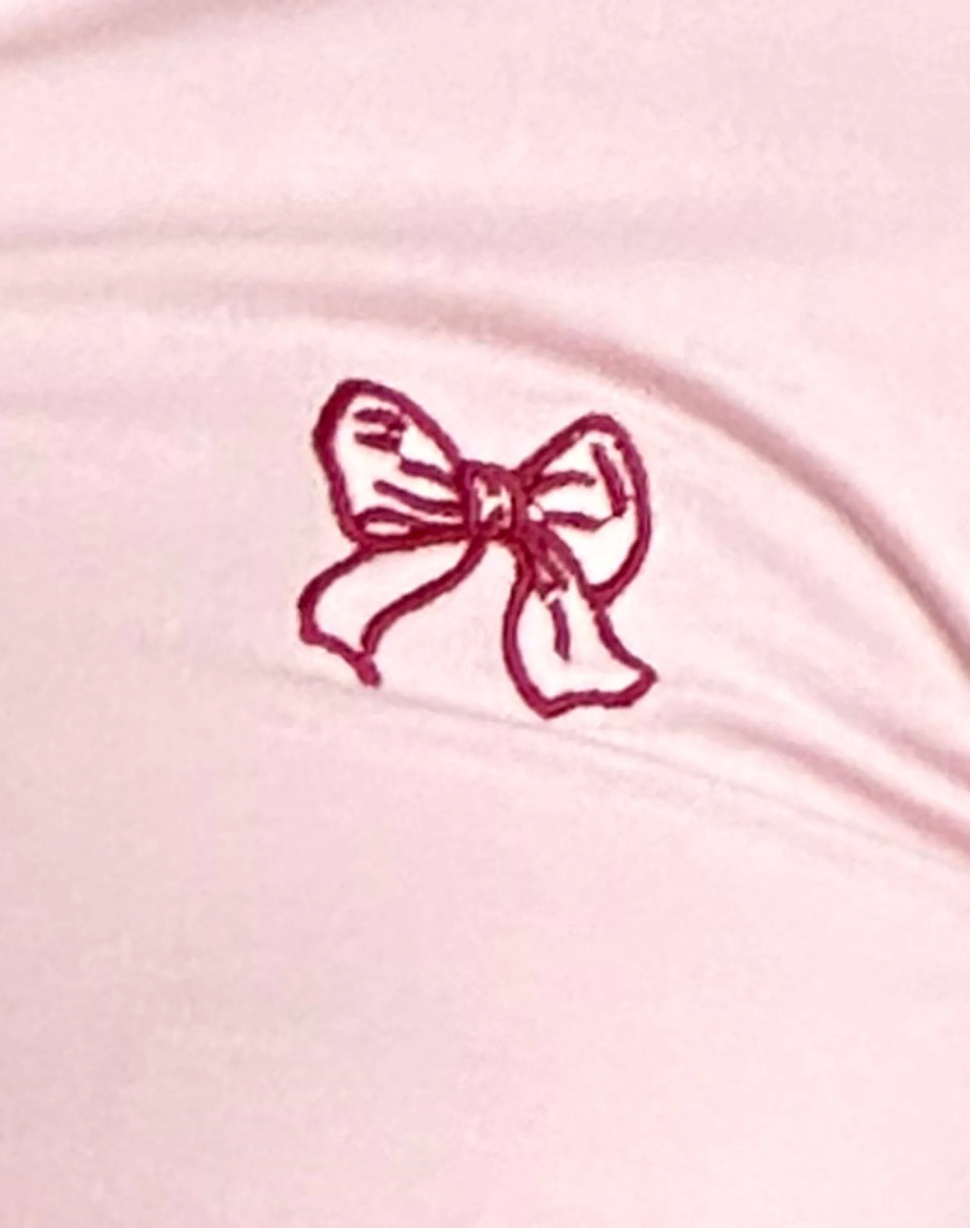 Motel Rocks Basic Tops-Isda Top in Girlie Pink with Red Bow Emb GirliePinkwithRedBowEmb