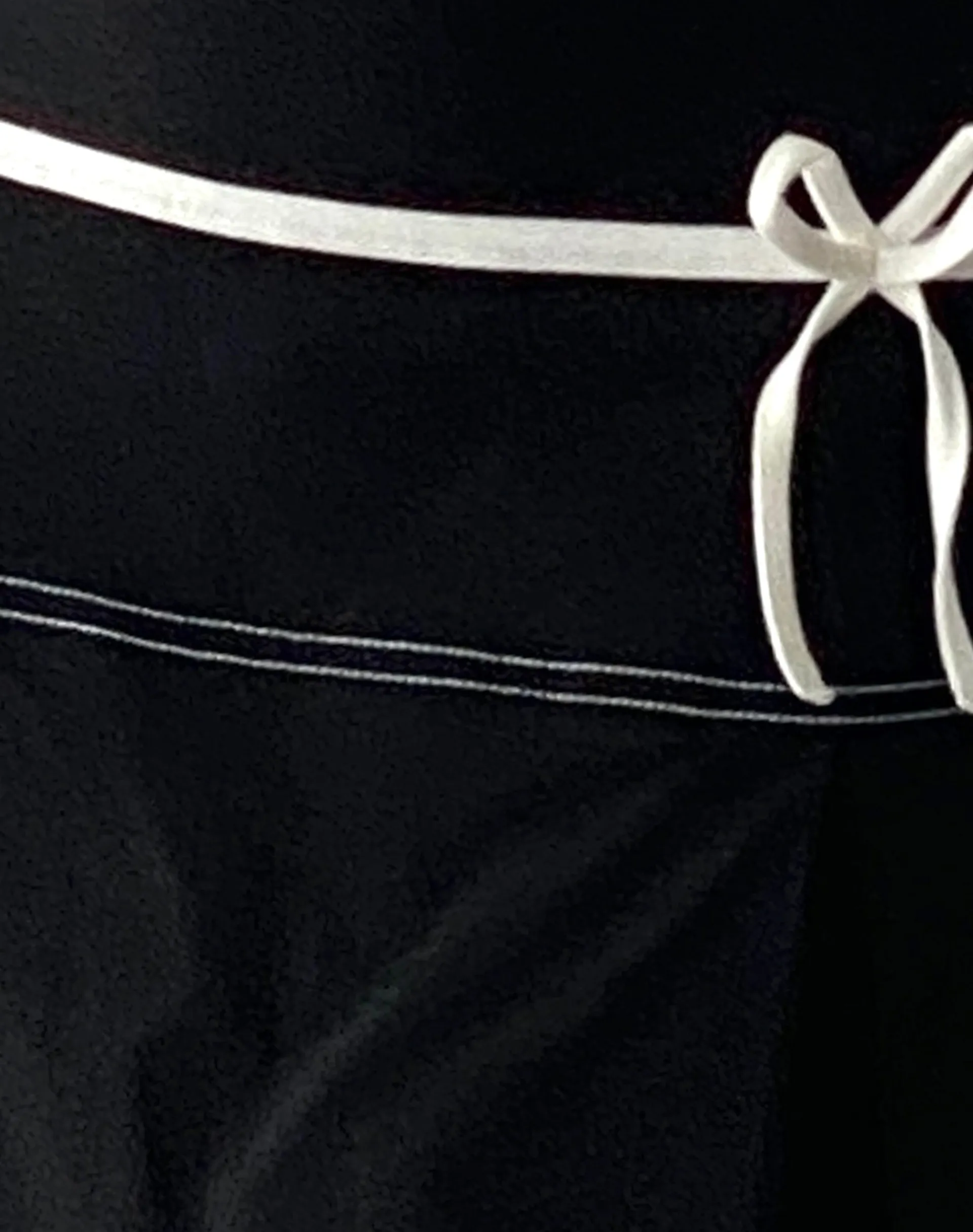 Motel Rocks A Line Skirts | Mini Skirts-Istari Bow Detail Mini Skirt in with White Binding black