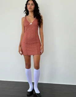 Motel Rocks Mini Dresses-Itzy Lace Mini Dress in Withered Rose