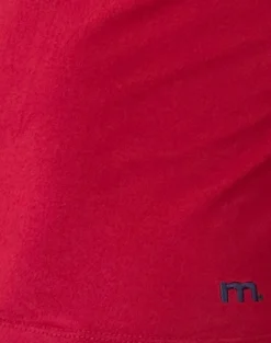 Motel Rocks Basics | Basic Tops-Izolde Baby Tee in Adrenalin Red with Navy Binding and M Embroidery AdrenalinRedwithNavyBindingandMEmbroidery