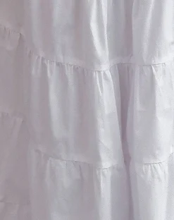 Motel Rocks Midi Skirts-Izumi Tiered Midi Skirt in Poplin White PoplinWhite
