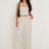 Motel Rocks Wide Leg Pants-Jabba Trouser in Light Cream lightcream