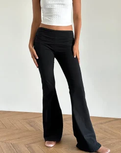 Motel Rocks Basics-Jacita Flare Trouser in Black