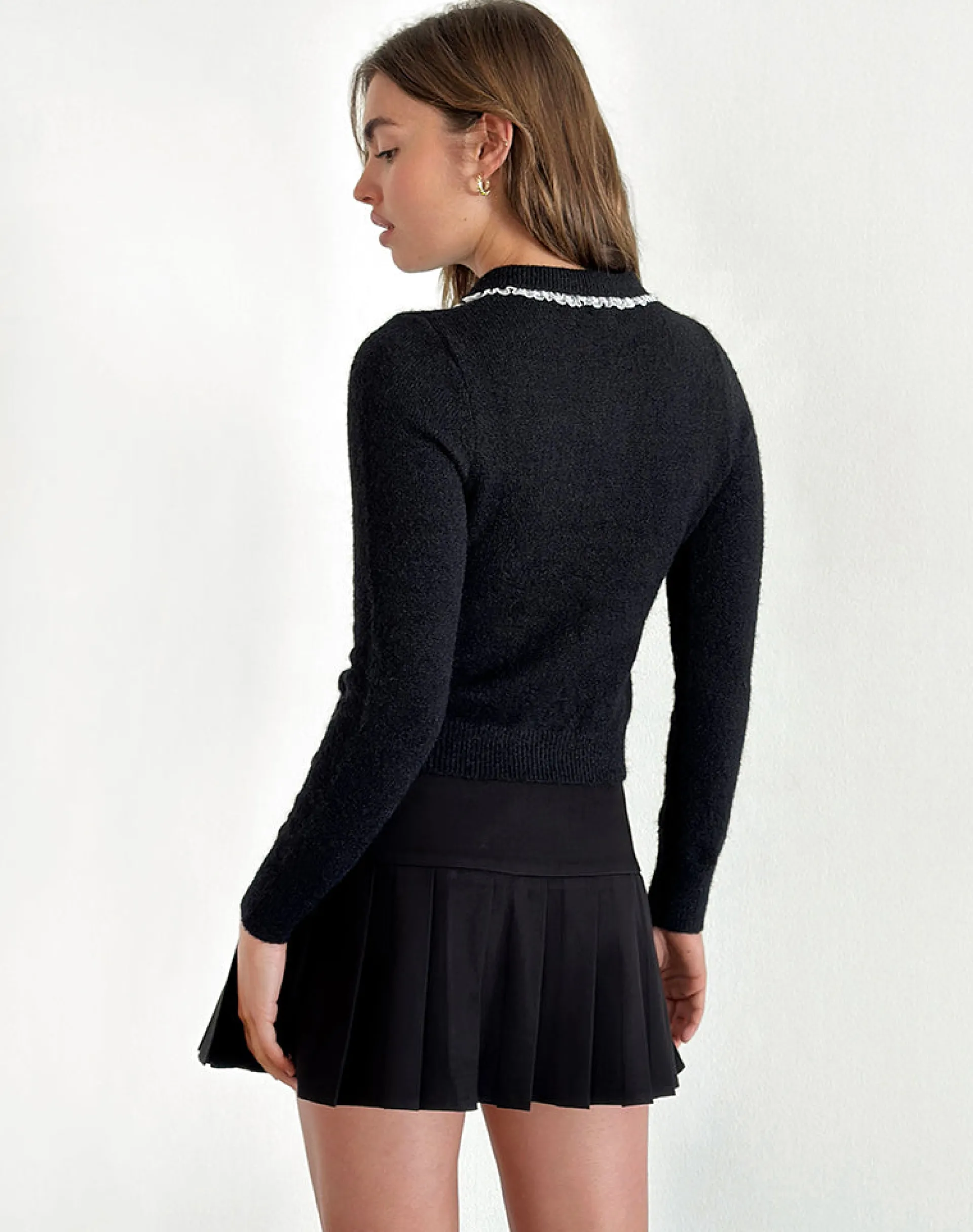 Motel Rocks Tailoring-Jaiko Cardigan in Knit Black