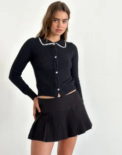 Motel Rocks Tailoring-Jaiko Cardigan in Knit Black