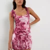 Motel Rocks Mini Dresses-Jajken Corset Dress in Pink Tapestry Print