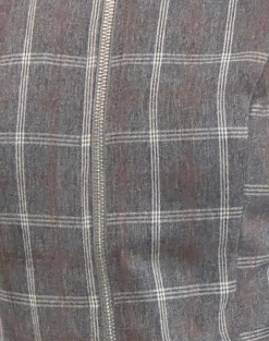 Motel Rocks Tailoring | Vest Tops-Janae Zip Vest Top in Grey Check GreyCheck