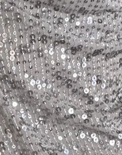 Motel Rocks Halterneck Tops | Sequin Tops-Janar Halterneck Top in Gauzy Sequin Silver GauzySequinSilver