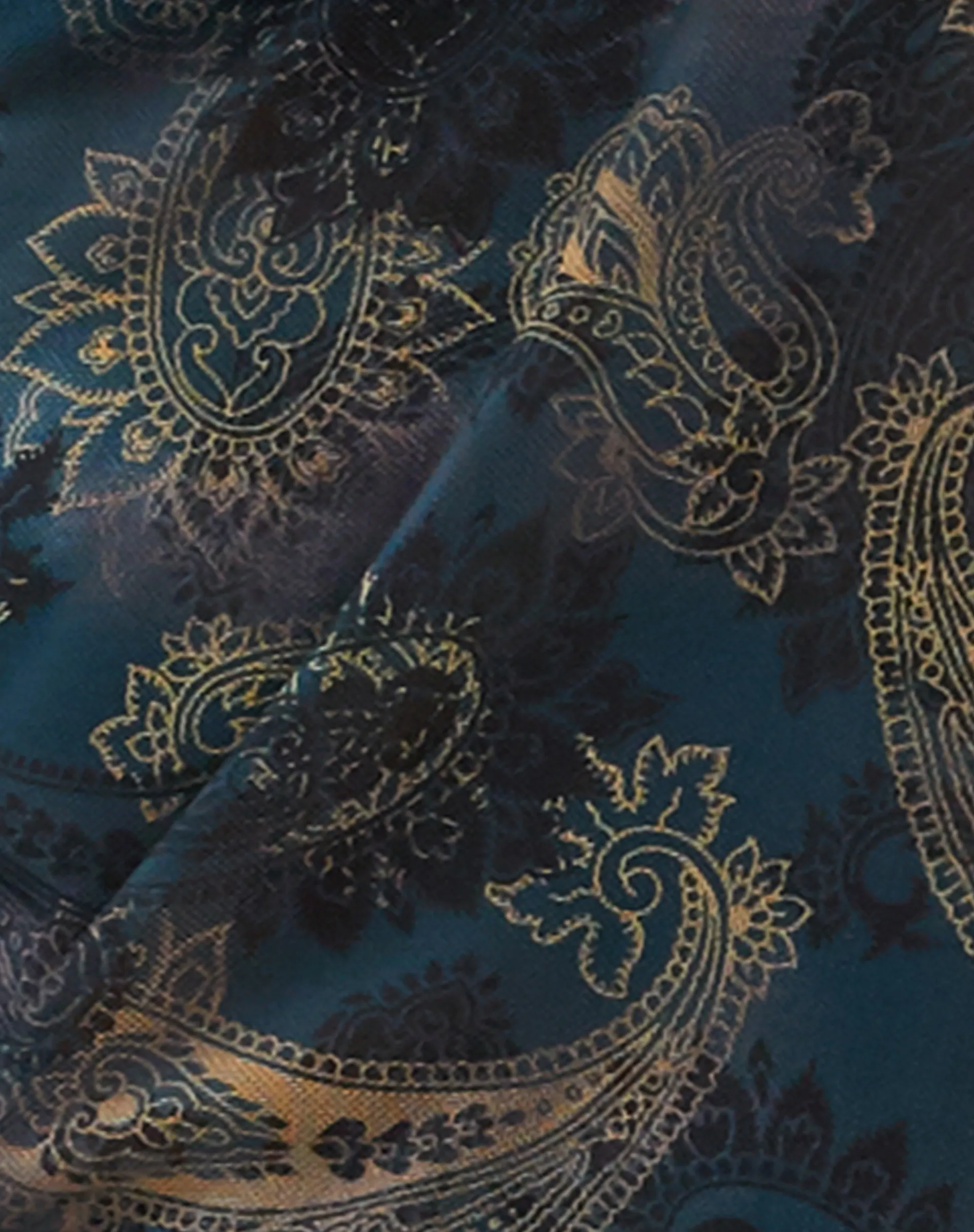 Motel Rocks Halterneck Tops-Janar Halterneck Top in Tonal Paisley Blue TonalPaisleyBlue