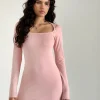 Motel Rocks Basics | Day Dresses-Janjisu Bodycon Mini Dress in Pink Lady PinkLady