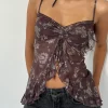 Motel Rocks Printed Tops-Jaraga Butterfly Top in Tonal Black Paisley tonalblackpaisley