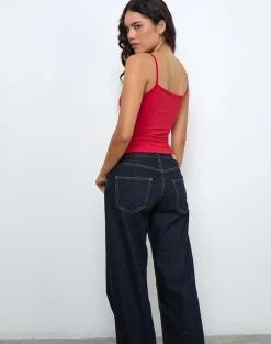 Motel Rocks Vest Tops | Strappy Tops-Jasila Vest Top in Red