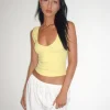 Motel Rocks Basic Tops | Vest Tops-Jastio Vest Top in Lemonade Ribbed Jersey