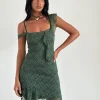 Motel Rocks Printed Skirts | Mini Dresses-Jati Mini Dress in Sage Canina Rose Lace