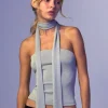 Motel Rocks Bandeau Tops-Jeldia Bandeau Top and Scarf Set in silver