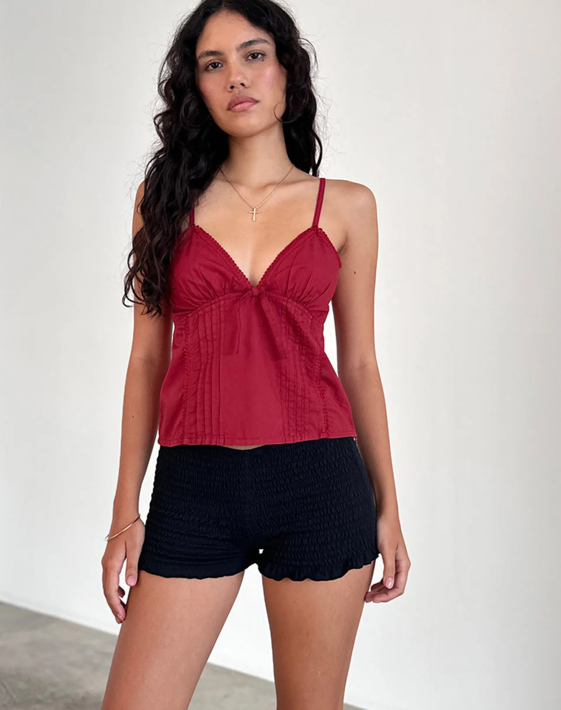 Motel Rocks Strappy Tops | Going Out Tops-Jepuni Cami Top in Adrenaline Red AdrenalineRed
