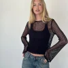 Motel Rocks Jumpers-Jessamyn Open Knit Jumper in Black
