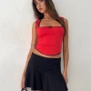 Motel Rocks Corset Tops | Crop Tops-Jinisa Corset Top in Red Polka RedPolka