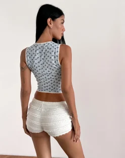 Motel Rocks Printed Tops | Corset Tops-Jinisia Corset Top in Floral Stripe floralstripe