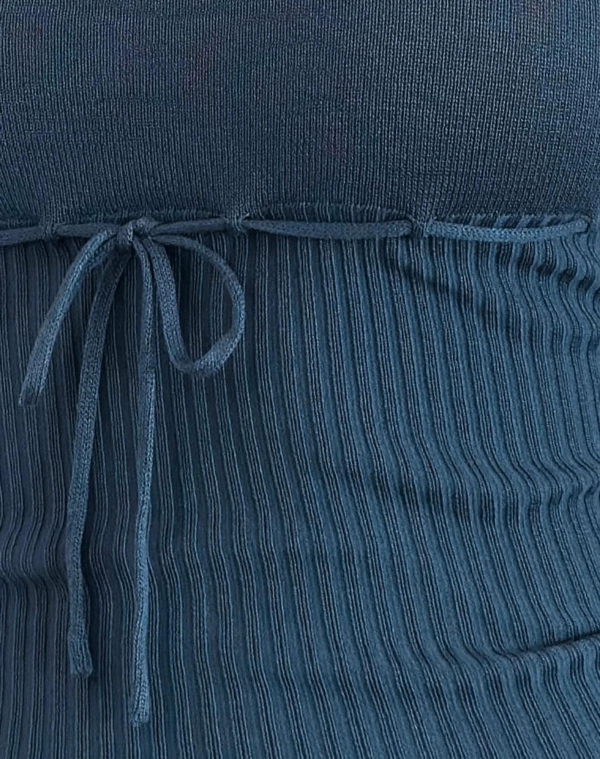 Motel Rocks Loungewear | Co-Ords-Joanie Rib Knit Top in Ocean Storm OceanStorm