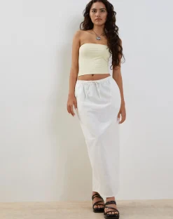 Motel Rocks A Line Skirts | Maxi Skirts-Joelene Maxi Skirt in White OffWhite