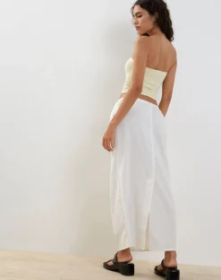 Motel Rocks A Line Skirts | Maxi Skirts-Joelene Maxi Skirt in White OffWhite