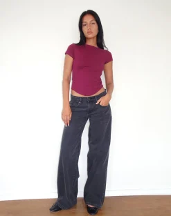 Motel Rocks Tees-Jojes Jersey Tee in burgundy