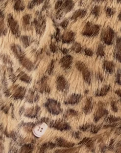 Motel Rocks Jackets | Coats-Joji Crop Faux Fur Jacket in Brown Leopard BrownLeopard