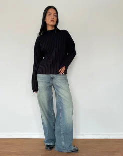 Motel Rocks Jumpers-Judah Jumper in Black
