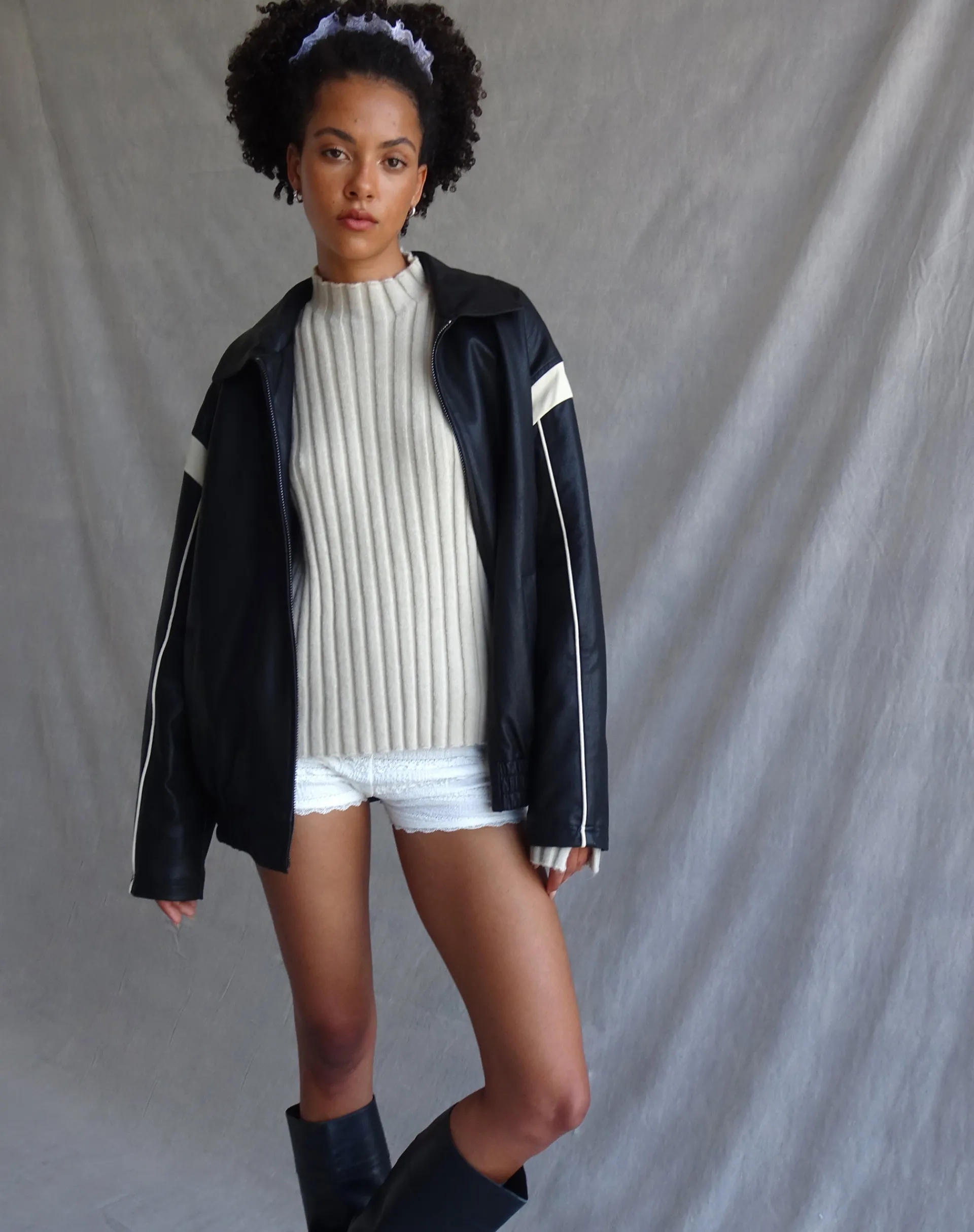 Motel Rocks Jumpers-Judah Oversized Chunky Rib Knit Jumper in Ecru
