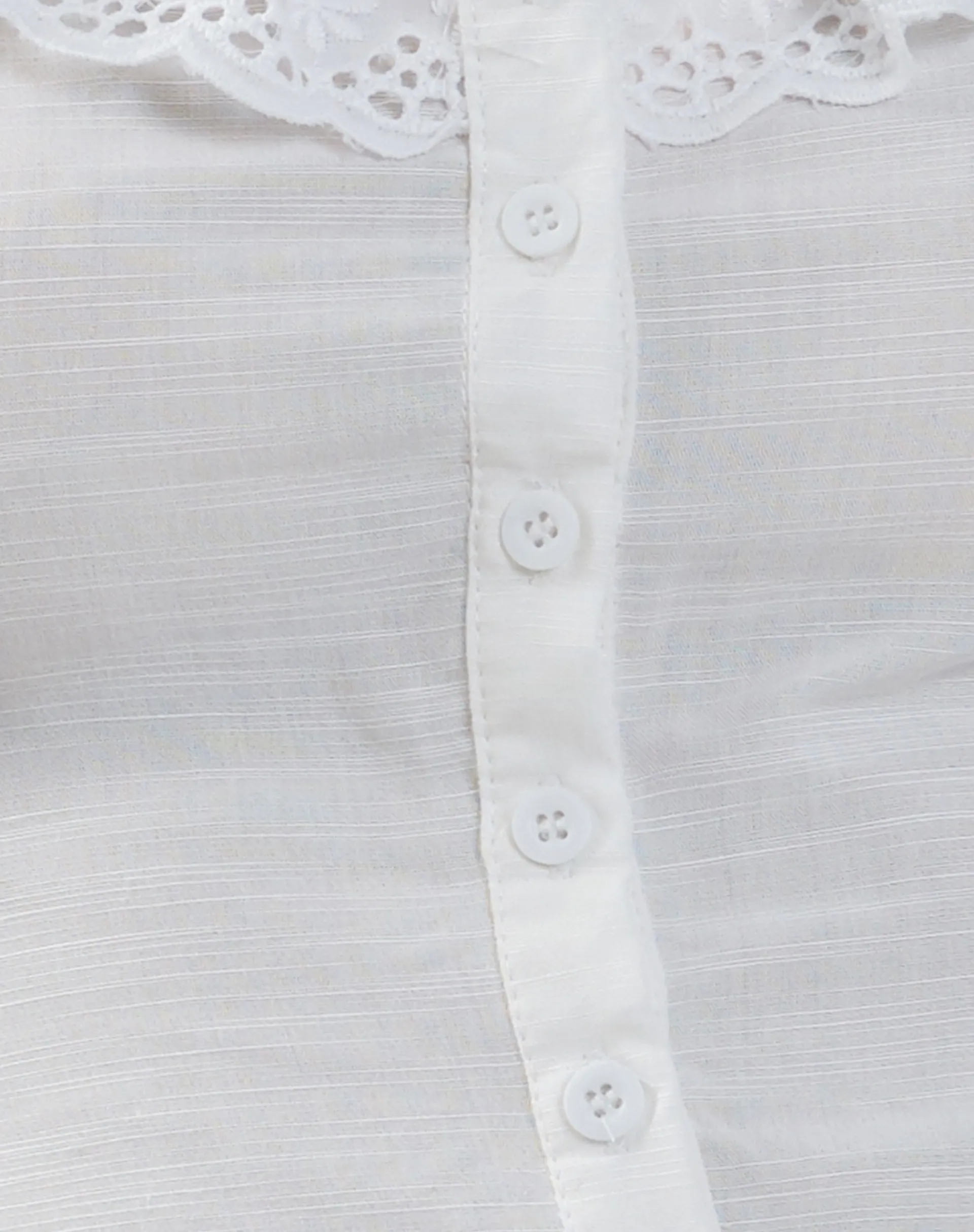Motel Rocks Going Out Tops-Junko Frill Detail Button Through Top in White