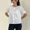 Motel Rocks Shirts And Blouses | Lace Tops-Kaelyn Top in Dahlia Lace Ivory