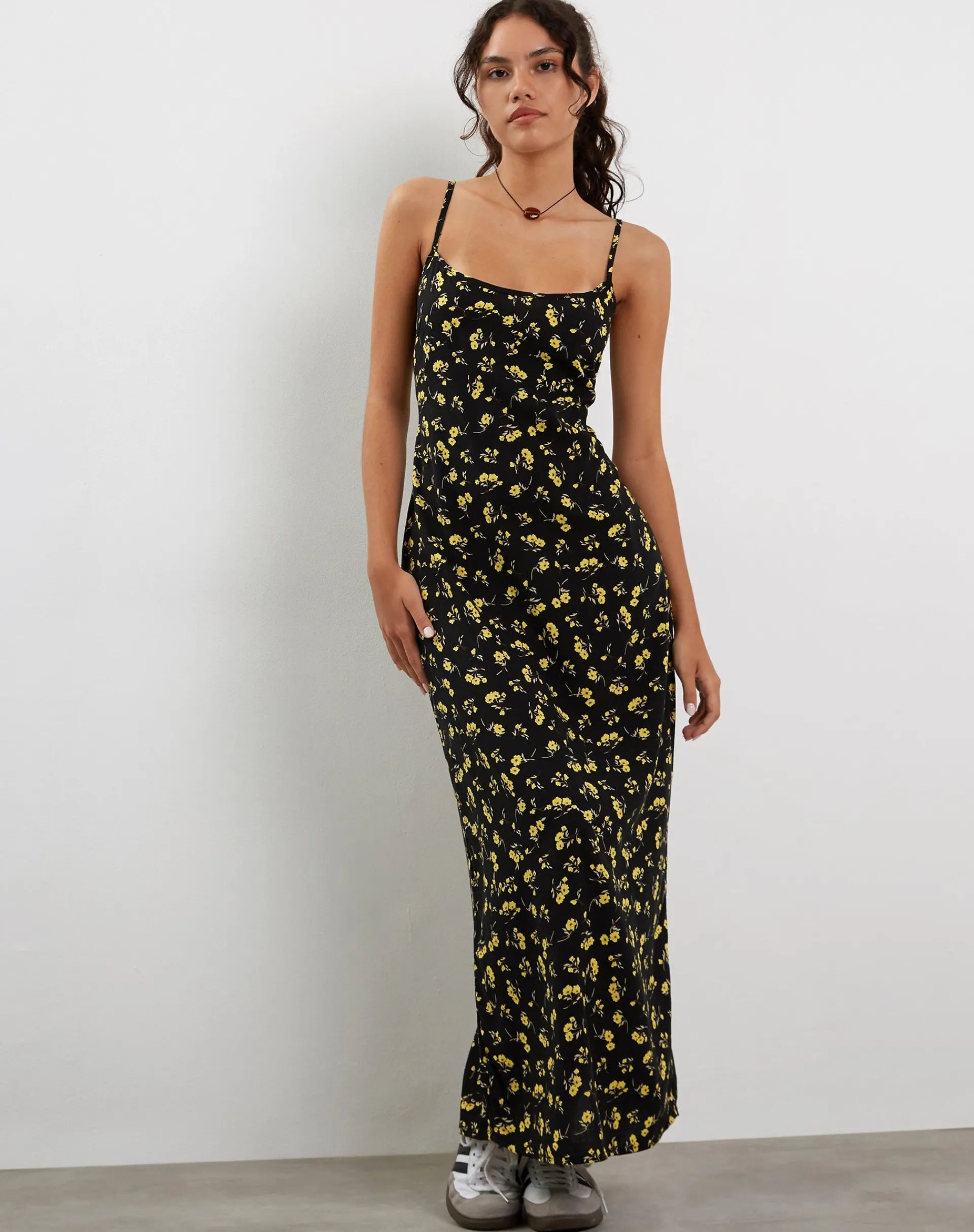 Motel Rocks Day Dresses-Kafka Maxi Dress in Buttercup Black and Yellow ButtercupBlackYellow