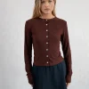 Motel Rocks Shirts And Blouses | Long Sleeve Tops-Kahula Shirt in Argyle Mesh Brown ArgyleMeshBrown