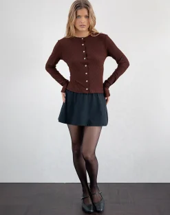 Motel Rocks Shirts And Blouses | Long Sleeve Tops-Kahula Shirt in Argyle Mesh Brown ArgyleMeshBrown