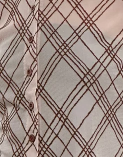 Motel Rocks Shirts And Blouses | Printed Tops-Kahula Shirt in Sketchy Stripe Nude SketchyStripeNude