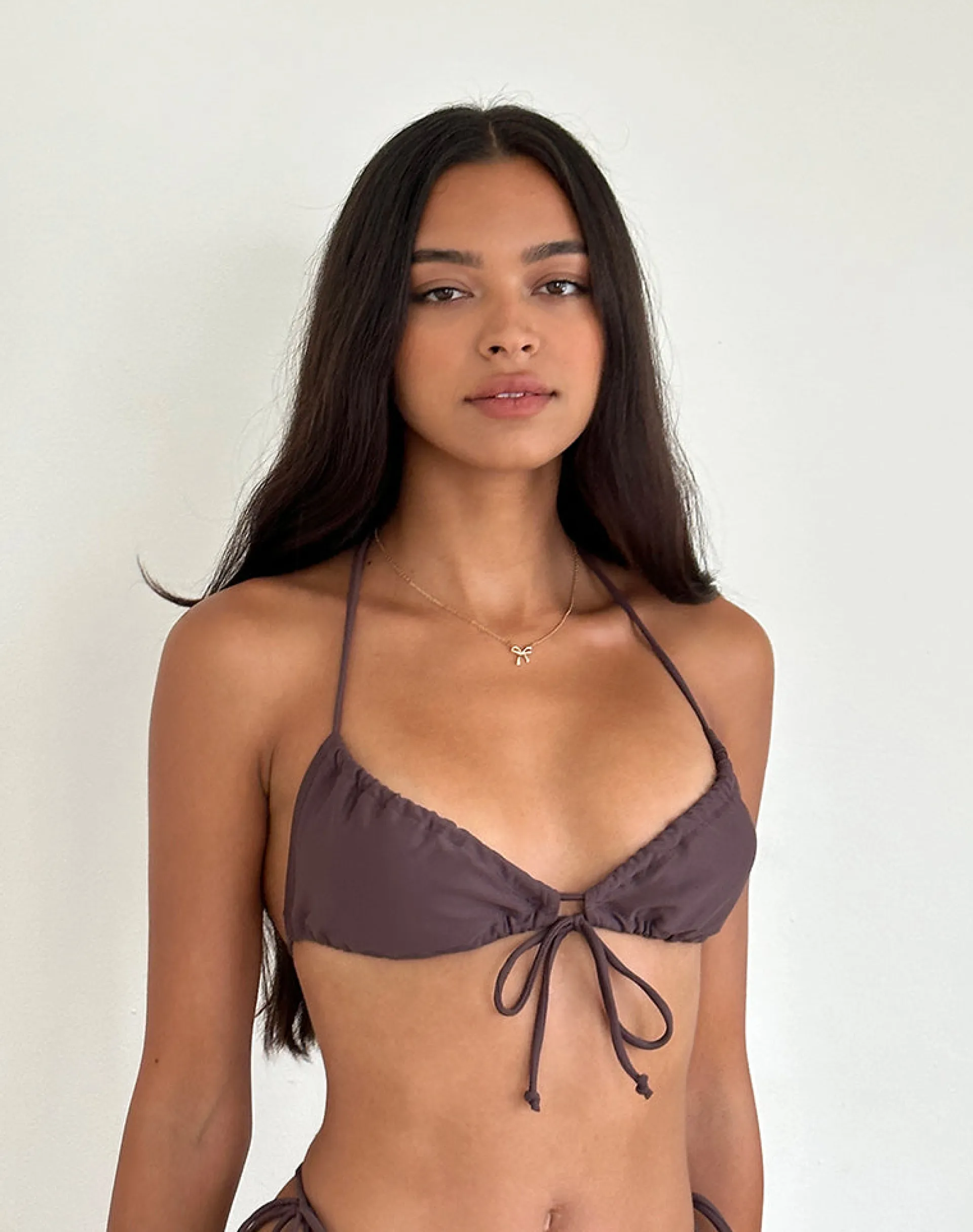 Motel Rocks Swimwear-Kaia Bikini Top in Coffee