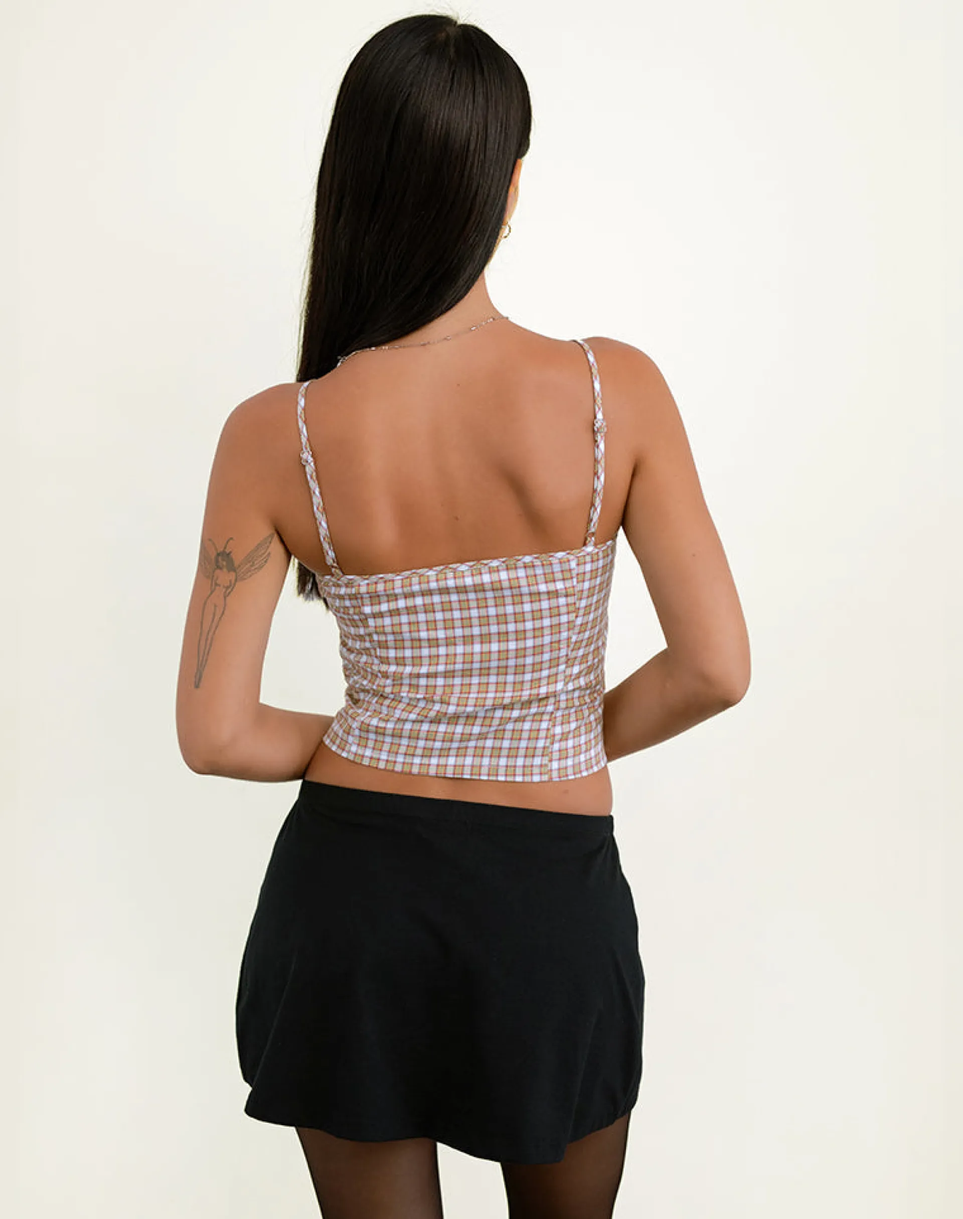 Motel Rocks Corset Tops | Printed Tops-Kaita Cami Top in Red and Yellow RedandYellow
