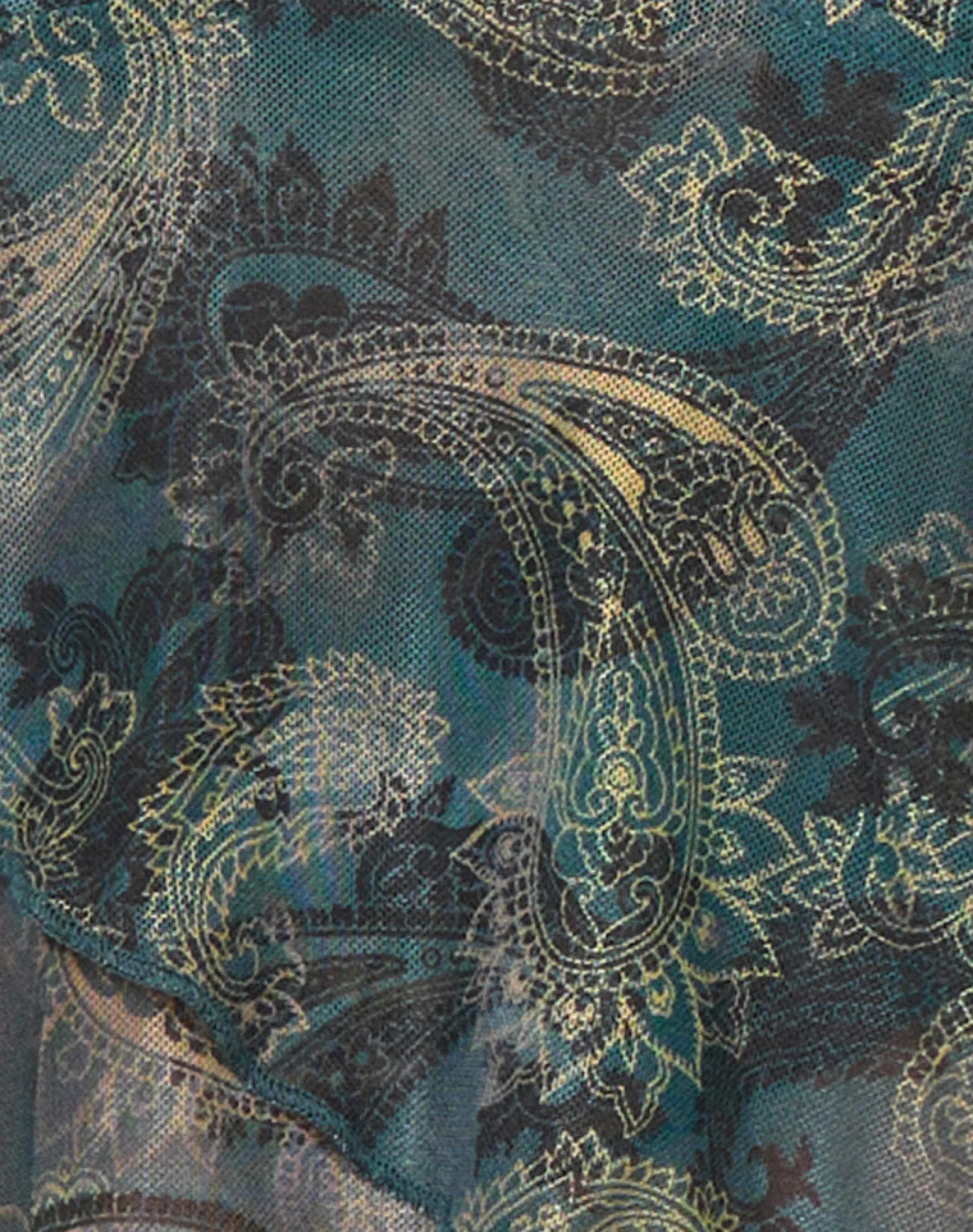 Motel Rocks Printed Tops-Kajari Top in Tonal Paisley Blue