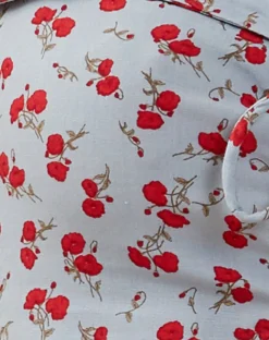Motel Rocks Printed Tops | Strappy Tops-Kalilo lace Front Top in Blue Red Floral