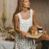 Motel Rocks Printed Dresses | Day Dresses-Karina Dress in Funshine Floral Off White